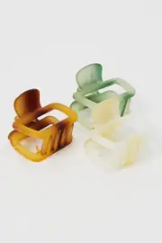 Multi 3 Pack Squared Claw Clips - Size ONE, Women's Hair Accessory