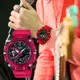 CASIO 卡西歐 G-SHOCK 炫彩音浪 碳核心防護構造雙顯手錶 送禮首選-火熱紅 GA-2200SKL-4A