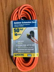 NEW Voltec Outdoor Extension Cord 50Ft 16 Gauge Lt Duty Flexible Water resistant