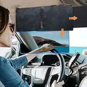 Upgraded Polarized Sun Visor for Car with Zipper Slider, Upgraded UV400 Car Sun Visor Extension with PC Lens and Side Sunshade,Anti-Glare Car Visor for Safe Driving,UV-Filtering/Protection