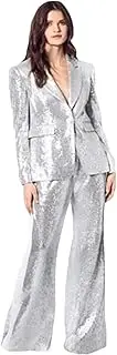 [Zadaos] Women's Sequined Suit Set Wedding Party Dress Fashion Blazer and Pants Sets