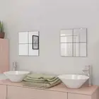 vidaXL Frameless Mirror Tiles Glass 16 pcs 20.5 cm HEE