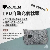 在飛比找momo購物網優惠-【Comma 逗點】逗點Comma TPU自動充氣枕頭/灰色