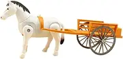 Walking Horse Toy - Carriage Model Desktop Ornament,Retro Electric Toy Cart, Carriage Model Decoration for 1-5 Years, Kids, Girls, Toddler