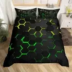Geometry Honeycomb Bedding Duvet Cover Queen Size Hexagon Bed Cover for Kids ...