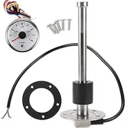 X AUTOHAUX Fuel Sending Unit and Gauge Kit Boat Fuel Sending Unit Marine Fuel Sender Unit Metal 7.87" 1 Set Silver Tone Black White 0-190 Ohm