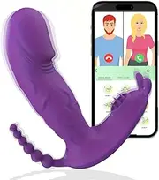 LONZYON Thrusting Dildo Sucking Vibrator Butterfly Sex Toys for Women– Clitoral Stimulator with 9 Sucking &Thrusting Vibrating Modes,G Spot Clit Nipple Wearable Vibrator (Purple)