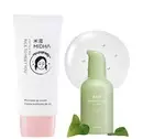 Korean MIDHA Rice Tone Up Cream + Abib Heartleaf Essence Skincare Bundle