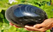 Huge 235MM Natural Black Obsidian Stone Aura Healing Metaphysical Power Lingam