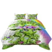 Cute Rainbow Summer Lil Dragon Coverlet