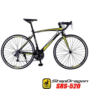 【StepDragon】SRS-520 搭配 SHIMANO 21速 高碳鋼彎把公路車 - 黑黃