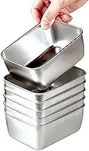 MVSR 6pcs Food Storage Containers with Lids, Meal Prep Containers Reusable, Stainless Steel, Oven Freezer Dishwasher Safe (500ml)