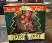 1996 Coca Cola Coke Trim A Tree Collection Santa Staircase Christmas Ornament