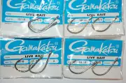 4 packs gamakatsu live bait hooks 8/0 nickel 18018 versatile strong saltwater