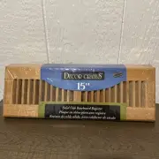 Decor Grates 15" Solid Oak Baseboard Register Vent Cover WL15BB-N NIP