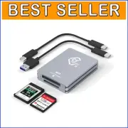Professional CFexpress Type B/SD Dual Slot Card Reader - 10Gbps USB C Efficiency