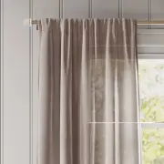 54"x95" Light Filtering Textural Sheer Curtain Panel Brown - Threshold