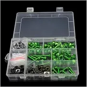 Motorcycle Fairing Bolt Kit Motorcycle Fairing Bolts Screws Body Spring Bolts Kit for Y&amaha for DT125 for DT125R for DT200 for DT230 for MT-07 for FZ-07(Green)
