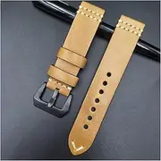 [ALMVIS] Leather Strap Vintage Handmade Watch Band 22mm 24mm Watch Strap Fit for Panerai Watch Bracelet(E,22mm)