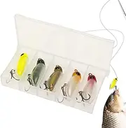 Fly Bait, Fly Lures, 5 Pieces Realistic Lures - Floating Pencil Swimbait Silent Fishing Gear with Tackle Box for Outdoors
