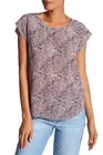 NWT- Joie Rancher B Snakeskin Print Silk Cap Sleeve Top, Medina Mauve - XSmall