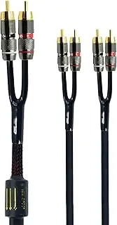 Arklove 3ft Shielded RCA Plug Splitter Stereo Audio Video Cable 2 Male to 4 Male Dual Speaker Y Adapter Connector Extension Cord 24k Gold Plated 1 Input 2 Output