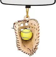 Softball Christmas Ornament | 2D Acrylic Unique Baseball Ornament | Christmas Tree Ornament,Decorative Softball Player Pendant for Sports Fan