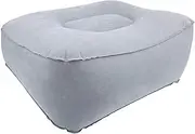 Travel Foot Rest Pillow, Alvinlite Inflatable Foot Rest Soft Pillow Flights Relax Cushion for Travel, Office and Home (all grey)