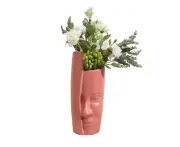 Anyhouz Flower Vase Pink Large Half Face Nordic Plastic Pot Table Decor