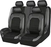 9 Pieces/set Car Seat Cover Car Leather Breathable Fabric Universal Pu Leather Car Seat Cushion Front And Rear Seat Full Protect(Style C)