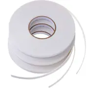 3 Rolls Double Sided Foam Tape PE Roll Double Faced Sponge Adhesive Mounting Tap