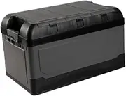 75 L Car Trunk Organizer with Adjustable Dividers and Lids for Efficient Storage, Black