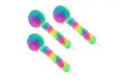 3x GoGoPo Fluffy Neon Pen Arts Craft Fur Pompom Kids Children 21.5 cm 3y+