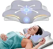 Lakora Memory Foam Neck Support Bed Pillow, Ergonomic Orthopaedic Design, Butterfly Pillow for Neck Pain Relief