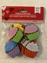 Sequin sparkly appliqué cupcakes. For table/room Deco. And arts/crafts