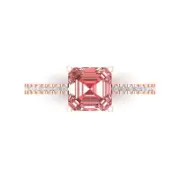 2.7Ct Cushion Cut Natural Garnet Gold Solitaire with Accents Engagement Ring