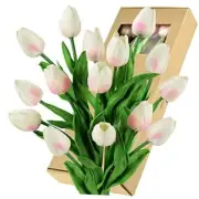 Tulips Artificial Flowers | Real Touch | Wedding Bouquet #3 Jaipur Soft Pink