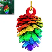 Christmas Hanging Ornaments Fist Santa Claus Pine Nut Door Hanging Pendant for Christmas Tree Decoration-Pine nut
