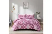 4PCS Quilt/Duvet Cover Flat Sheet Pillowcase Soft Microfiber Bedding Set Pink