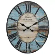 3R Studios Wall Clock Quartz Movement Roman Numerals Adult Oval Wood Frame Green
