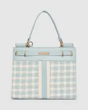 Blue Stephanie Stripe Tote Bag