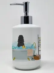 Bouvier des Flandres in Bathtub Ceramic Soap Dispenser Hand Soap Dispenser Pump