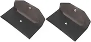 [Baluue] 2pcs PU Leather Long Clutch Wallet for Women Stylish Envelope Cash Bag with Card Slots for Everyday Use and Organizing Cash and Documents Black