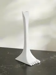 [ANISSA KERMICHE] ANISSA KERMICHE - Footsie Earthenware Candlestick - White - One size One size White