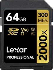 Lexar Professional 2000X SDHC/SDXC UHS-II SD Card -64GB