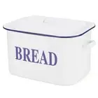NEW Falcon Enamel Bread Bin Small White & Blue