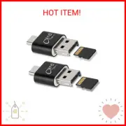 [2 Pack] Micro SD Card Reader for Android Phone,Micro SD Card to USB Adapter, Mi