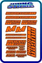 RC BUGGY STICKER MUGEN SEIKI MBX MTX MRX GT 1/10 1/8 NITRO ELEC ORANGE B DECAL