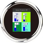 ELING 4-in-1 Waterproof Multi-Functional Voltmeter Oil Pressure Fuel Level Water Temp Gauge for Car Motorcycle Tractor Truck 85mm 9-32V