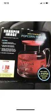 MICROWAVE POPCORN POPPER BY SHARPER IMAGE NEW IN BOX